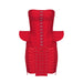 Color-Red-Women Clothing Summer Red White Waist Modeling Cross Eyelet Two Piece Backless Suit-Fancey Boutique