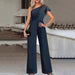 Color-Purplish Blue-Women Clothing Summer Solid Color Diagonal Collar Strapless High Waist Jumpsuit-Fancey Boutique