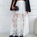 Sexy See Through Polyester Lace A Hem Office Spring Summer Dress Women-White-Fancey Boutique