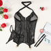 Color-Black-Lace Mesh Sexy Slim Elastic Stitching Sexy Dress Underwear-Fancey Boutique