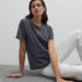 Summer Clothes T Shirt Women Cotton Basic Loose Top Soft T Shirt-Gray-Fancey Boutique