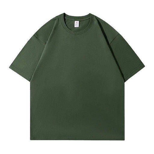 Spring Summer Solid Color T Shirt Women Cotton Short Sleeved Shirt Loose All Match-Green-Fancey Boutique