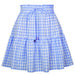 Color-Blue-Popular Women Pleating Plaid Printed Skirt High Waist Elastic Retro Plaid Skirt-Fancey Boutique