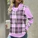 Color-Purple-Autumn Women Clothing Plaid Printed Long Sleeve Turtleneck Loose Casual Top-Fancey Boutique