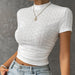 Slim T shirt Solid Color Women Sexy Hollow Out Cutout out Cropped Short Small Shirt Women-Fancey Boutique