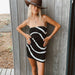 Sexy Wave Striped Tube Top Tight Beach Bohemian Casual Slimming Knitted Hip Dress-Fancey Boutique