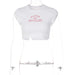 Color-White-Women Clothing Spring Summer Alphabet Embroidery T shirt Ultra Short Bare Cropped Slim Fit Small Tank Top-Fancey Boutique