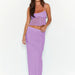 Color-Purple-Elegant Chiffon Skirt Two Piece Women Suspender Skirt Set-Fancey Boutique
