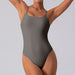 Color-Gray-Beauty Back Sexy Strap Base Fitness One Piece Nude Feel Corset Slim Triangle Yoga Jumpsuit-Fancey Boutique