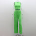 Color-Green-Summer Solid Color Sleeveless Vest Top Trousers Women Wear Two Piece Casual Suit for Women-Fancey Boutique