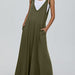 Women Clothing Summer Loose Wide Leg Sling Women Comfortable Jumpsuit-Army Green-Fancey Boutique