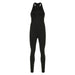 Color-Black-Sports Women Solid Color Yoga Pants Zipper Stitching Hollow Out Cutout Backless Tight Sleeveless One Piece Trousers-Fancey Boutique