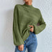 Color-Army Green-Autumn Winter Solid Color Women Top Loose round Neck Pullover Twist Sweater for Women-Fancey Boutique