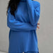 Color-Blue-Autumn Winter Long Sleeve Loose Casual Sweater Knitted Top Trousers Set-Fancey Boutique