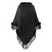 Color-Black-Women Clothing Autumn Winter Fur Collar Solid Color Knitted Cape Shawl-Fancey Boutique