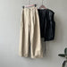 Color-Khaki-High Waist Wide Leg Casual Pants Women Autumn Tencel Cotton Loose Straight Leg Edged Pants-Fancey Boutique