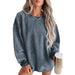 Color-Blue-Casual Oversize Solid Color Pullover Women Autumn Winter Thread Knitted Long Sleeved Sweater Women-Fancey Boutique