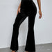 Sexy Slim Trousers Solid Color High Waist Velvet Bell Bottom Pants Spring Women Clothing New Fashion-Black-Fancey Boutique