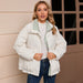Color-White-Autumn Winter down Jacket Women Padded Collared High Quality White Duck down Coat-Fancey Boutique