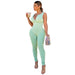Color-Light Green-Women Clothing Arrival Spring Summer Vest Thread Casual Office Jumpsuit-Fancey Boutique