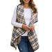 Color-Ivory-Spring Summer Women Clothing Vest Top Plaid Collared Sleeveless Cape Woolen Coat-Fancey Boutique
