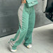 Color-Green-Women Clothing Autumn Winter Street Color Contrast Loose Sweatpants Casual Trousers-Fancey Boutique