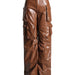 Color-Brown-Unique Design Trousers Autumn High Waist Large Pocket Faux Leather Straight Leg Pants Profile Women-Fancey Boutique