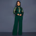 Color-Army Green-Party Turtleneck Sequin Lace Sheer Long Sleeve Top Loose Jumpsuit Women-Fancey Boutique