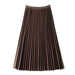 Color-Coffee-Woolen Pleats A Line Skirt Women Autumn Winter Drooping Slimming Mid Length Woolen Skirt Retro Folding Fan Skirt-Fancey Boutique