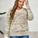 Color-Ivory-Plus Size Autumn Winter round Neck Striped Thick Pullover Sweater-Fancey Boutique