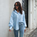 Color-Light Blue-Women Cotton Lantern Sleeve Long Sleeve Mid Length Shirt Loose Shirt Top Spring Autumn Women Clothing-Fancey Boutique