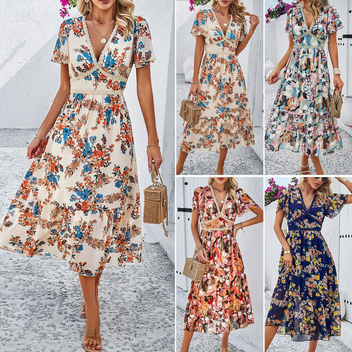 Color-Women Clothing Dress Shein Spring Summer Casual Holiday Floral Print Dress-Fancey Boutique