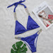 Color-Blue-Bikini Plain Women Split Strap Luxury Diamond Swimsuit Sexy Metal Chain Accessories Swimwear-Fancey Boutique