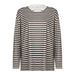 Street Retro Contrast Color Striped Basic Loose T Shirt Autumn Sexy Thin Round Neck Long Sleeve-Brown-Fancey Boutique