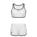 Color-White-Women Clothing Letter Graphic Edge Contrast Color Comfort Casual Short Cropped Tank Top Shorts Sports Two Piece Set-Fancey Boutique