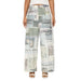 Newspaper Printing Design Wide Leg Jeans Women All Match Drooping Slimming Straight Jeans-Gray-Fancey Boutique