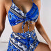 Color-Blue-Swimsuit Popular Women Split Swimsuit Sexy High Waist Bikini-Fancey Boutique