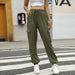 Color-Army Green-Autumn Winter Lacing Loose Cargo Pants Casual Pocket Ankle-Tied Trousers-Fancey Boutique