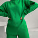 Color-Green-Autumn Winter Long Sleeve Loose Casual Sweater Knitted Top Trousers Set-Fancey Boutique