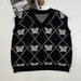 Color-Black-Butterfly Embroidery Pullover Knitted Vest Women Early Spring Fall Winter Outerwear Vest-Fancey Boutique