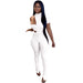 Color-White-Women Clothing Asymmetric Sunken Stripe Chest Wrap Cotton-Padded Clothes Slit Pants Three-Piece Suit-Fancey Boutique