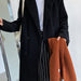 Color-Black-Corduroy Blazer Women Mid Length over the Knee Spring Autumn British High Sense Woolen Coat-Fancey Boutique