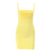 Color-Yellow-Summer Sexy Backless off Shoulder High Waist Slim Fit Suspenders Short Dress for Women-Fancey Boutique