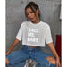 Color-Summer Korean Letters Embroidered Printed Fashionable T Shirt-Fancey Boutique