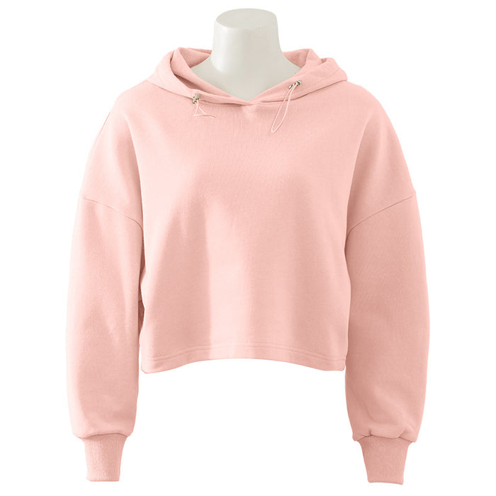 Sports Hoodie Short Women Clothing Cropped Loose Hooded Yoga Clothing Top Coat-Pink-Fancey Boutique