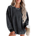 Color-Black-Casual Oversize Solid Color Pullover Women Autumn Winter Thread Knitted Long Sleeved Sweater Women-Fancey Boutique