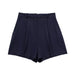 Color-Dark Blue Shorts-Women Linen Blended Vest Casual Shorts Suit-Fancey Boutique