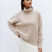 Color-Lotus Root Apricot-Women Clothing Two Collared Sweater Loose European Turtleneck Autumn Winter Anti Pilling Sweater-Fancey Boutique