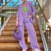 Color-Purple-Women Clothing Autumn Loose Two-Piece Suit Suit Women-Fancey Boutique