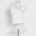 Color-White-Autumn Fashionable Asymmetric Thread Hollow Out Cutout Sling Bottoming Shirt for Women-Fancey Boutique